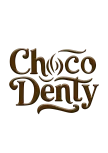 the final final chocodenty logo brown version with 3d light effect and no shadow